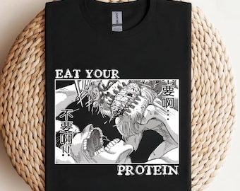Eat Your Protein Eren Yeager Shirt | Attack on Titan Anime Gym Wear