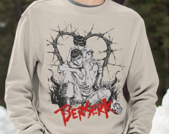 Berserk Anime Crewneck Sweater | Guts Embroidered Sweatshirt