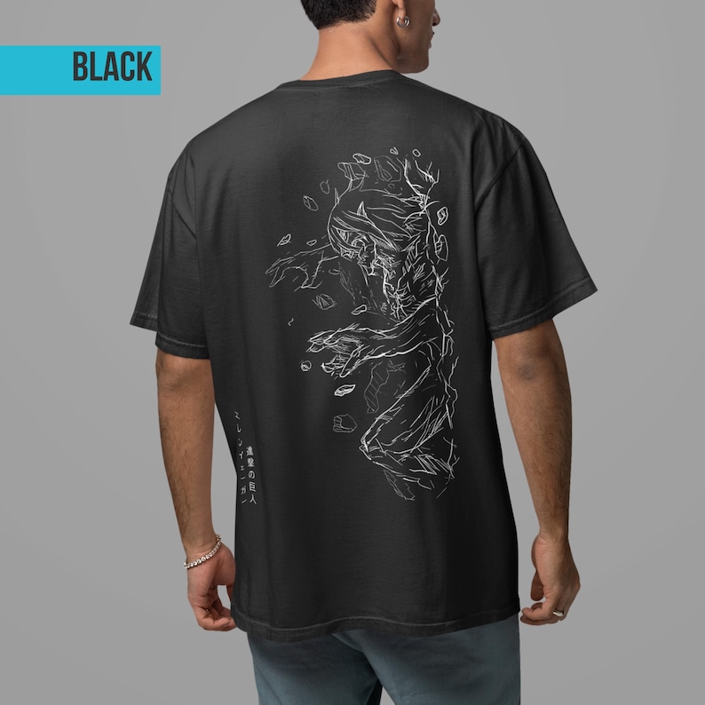 Attack on Titan Eren Yeager T-shirt | Komfortfärger Anime T-shirt bild 2