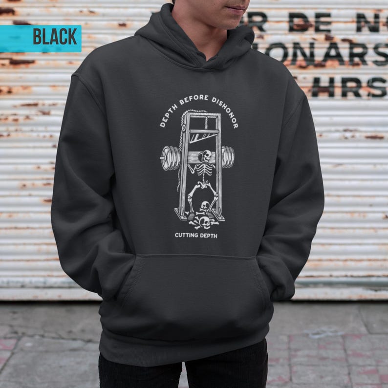 Sudadera con capucha para gimnasio / Depth Before Dishonor, sudadera de entrenamiento imagen 2
