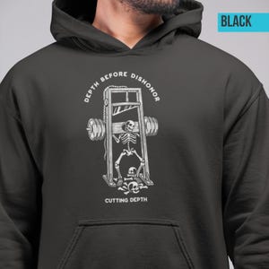 Sudadera con capucha para gimnasio / Depth Before Dishonor, sudadera de entrenamiento imagen 1