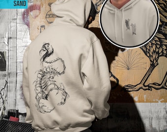 Sudadera con capucha de Attack on Titan – Titán Fundador Eren, Sudadera unisex estilo manga