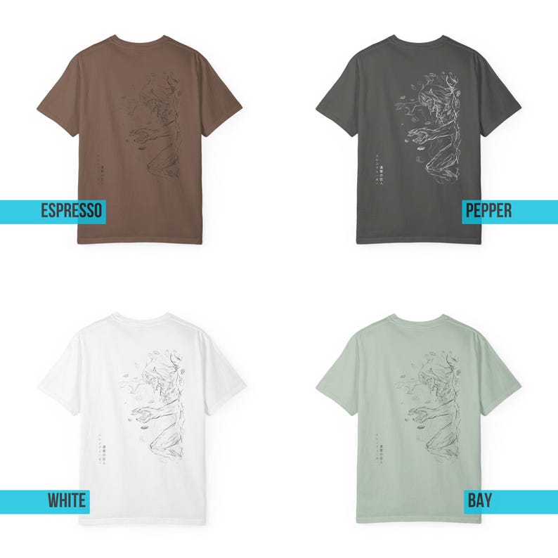 Attack on Titan Eren Yeager T-shirt | Komfortfärger Anime T-shirt bild 6
