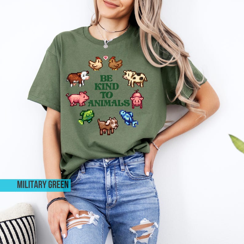 Stardew Valley Be Kind to Animals Shirt | Cozy Gamer Farming Sweatshirt image 2