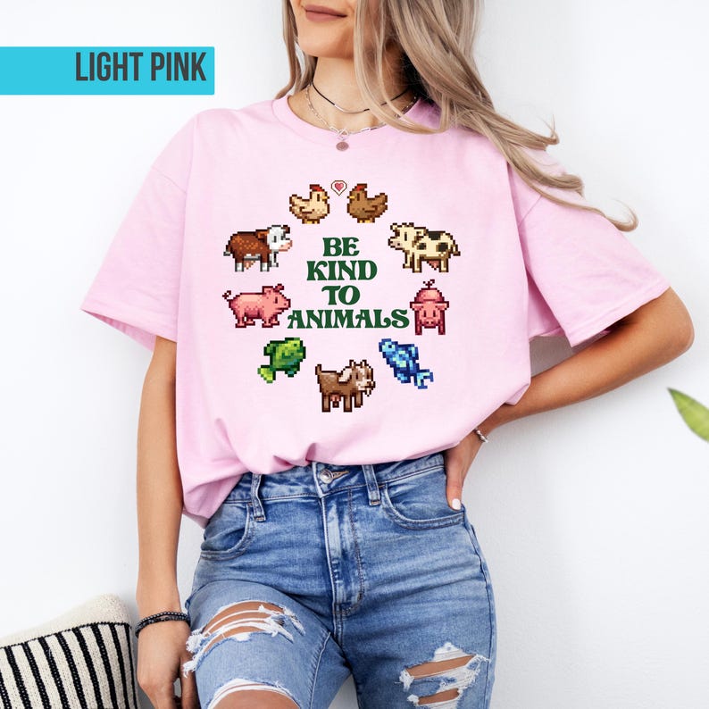 Stardew Valley Be Kind to Animals Shirt | Cozy Gamer Farming Sweatshirt image 4