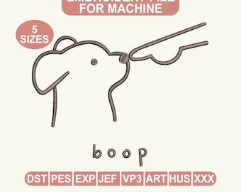 Dog Boop Embroidery Design, Minimal Line Art Dog Embroidery File, Cute Puppy Machine Embroidery Pattern, Digital Download DST PES JEF