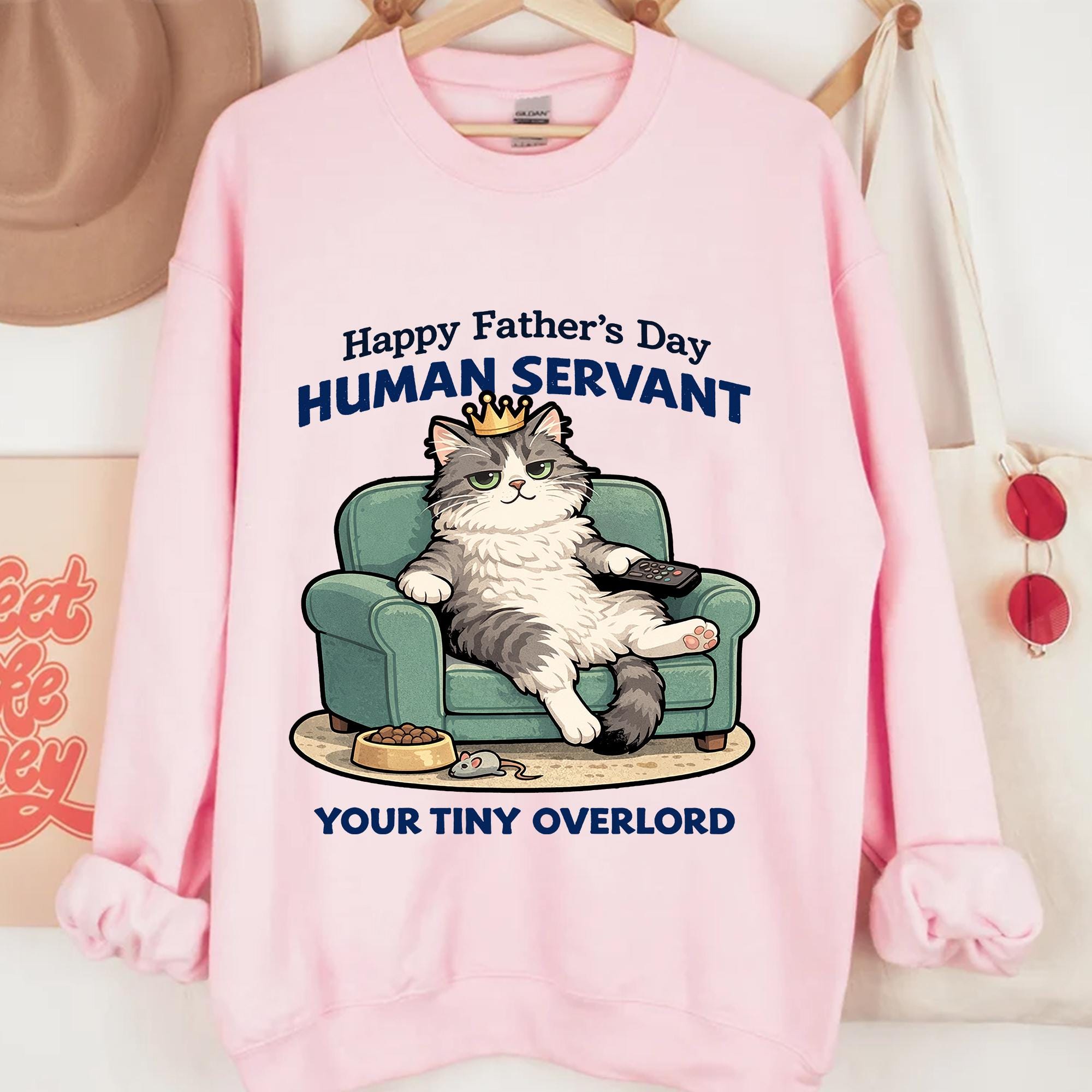 Funny Cat Dad Shirt, Human Servant Tiny Overlord Tee, Father's Day