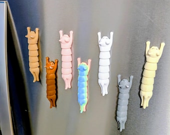 Articulated Cat Magnets – 3D Printed Flexible Joint Feline Fridge Decor