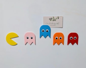Set di magneti ispirati al gioco retrò Pacman, arredamento per la casa in stile arcade nostalgico!