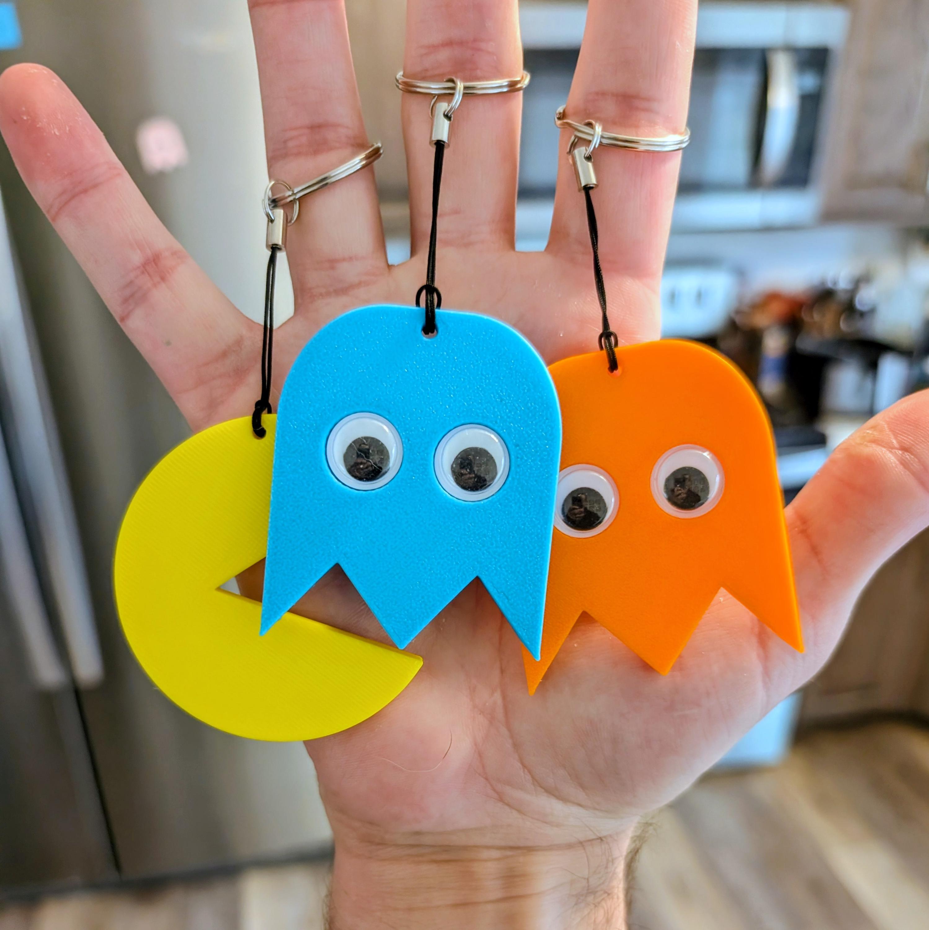 Pacman Ghost Keychain Set - Etsy
