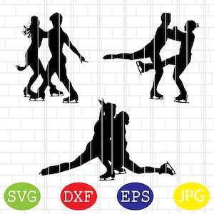 Figure Skating Couple Svg, Pairs Figure Skating Svg, Ice Skating Svg, Winter Sport Svg, Jpg, Eps, Dxf Files