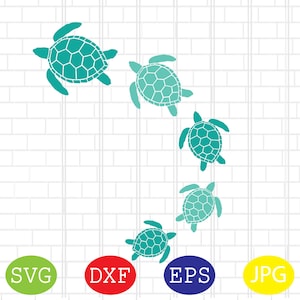 Sea Turtle Family Svg, Marine Turtle Svg, Sea Turtle Svg, Tortoise Svg, Turtle Family Svg, Sea Animals Svg, Jpg, Eps, Dxf Files