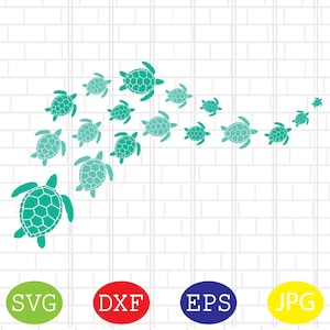Sea Turtle Family Svg, Sea Turtle Svg, Tortoise Svg, Marine Turtle Svg, Turtle Family Svg, Sea Animals Svg, Jpg, Eps, Dxf Files