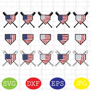 American Flag Softball Svg, Baseball Home Plate Svg, Softball Svg, Baseball Cut File, Home Plate Svg, Jpg, Eps, Dxf Files