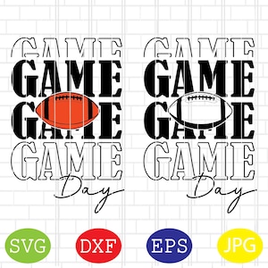 Football Game Day Svg, Football Silhouette, Football Cut Files, Football Season Svg, Jpg, Eps, Dxf Files