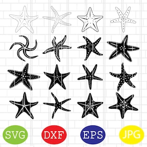 Starfish Svg, Starfish Silhouette, Starfish Clipart, Beach Svg, Ocean Svg, Jpg, Eps, Dxf Files