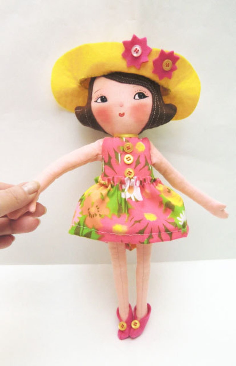 Instant Digital Download-Art Doll Pattern PDF DIY Doll Girl Ginger sewing free shipping