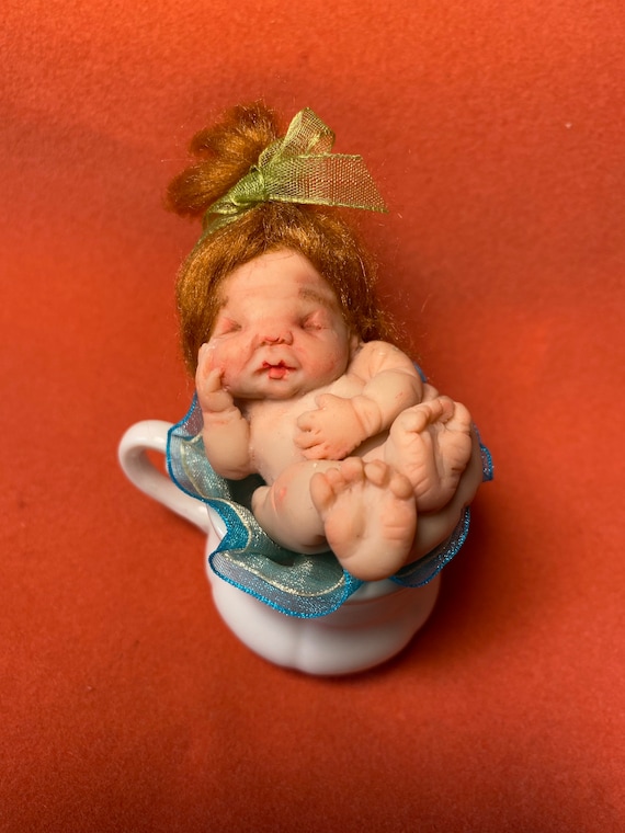 Ooak Miniature Art Doll Newborn Sculpt by Hand Etsy UK