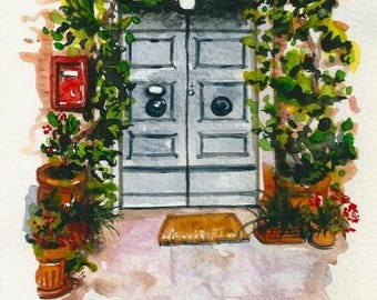 Italian Landscape ART Painting Original Watercolor Landscape  Made to Order&quot;TUSCANY&quot; Italy  Italian Landscape & Scenic