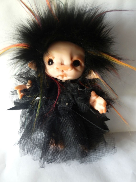 FREE Shipping ooak 5.9 Poseable Ghotic Dark Magic Fairy Handmade Unique Piece Fairy Dolls Collectible Fairy Dolls Polymer Clay Dolls Etsy