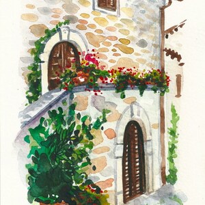 Italian Landscape ART Painting Original Watercolor Landscape Made to Order "TUSCANY" Italy  Italian Landscape & Scenic