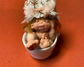 Ooak Miniature Art Doll Newborn Sculpt by hand
