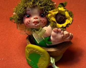 Ooak Miniature Art Doll Lucky Fairy Sculpt by hand