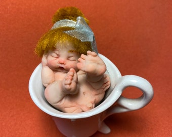 Ooak Miniature Art Doll Newborn Sculpt by hand