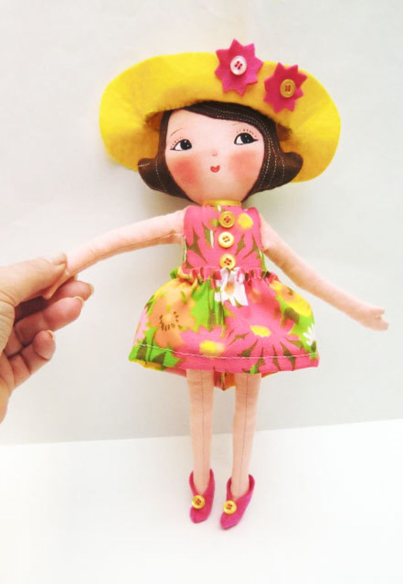 Instant Digital Download-Art Doll Pattern PDF DIY Doll Girl Ginger sewing free shipping