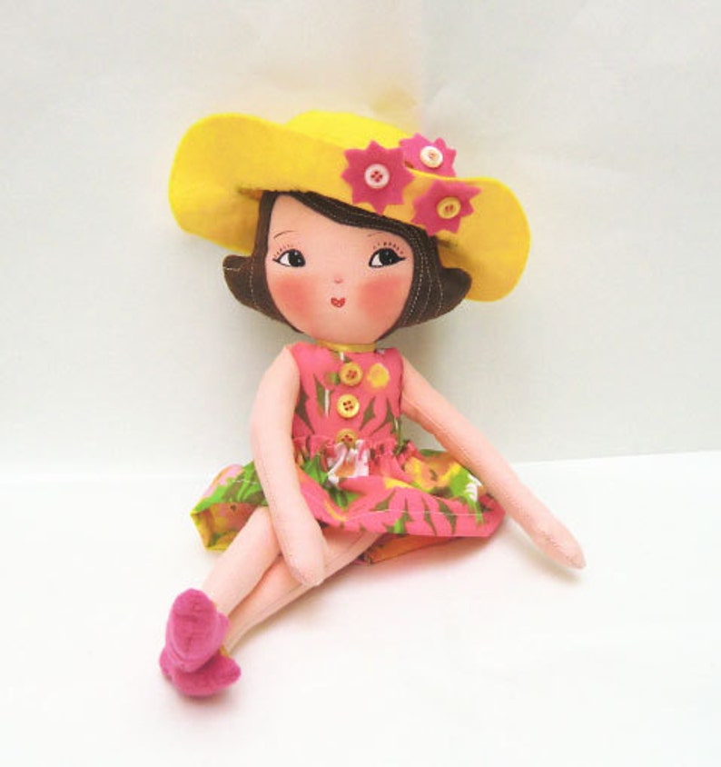 Instant Digital Download-Art Doll Pattern PDF DIY Doll Girl Ginger sewing free shipping