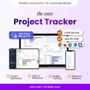 Project Tracker: Easy All-in-One Multiple Project Tool (No Excel Spreadsheet/Google Sheets Needed)