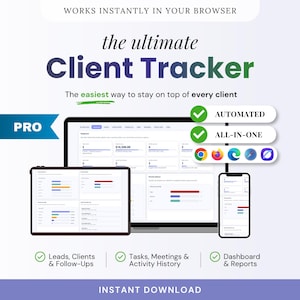 Client Tracker | All-in-One Client Management Tool (No Excel Spreadsheet/Google Sheets Needed)