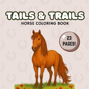 Tails & Trails Horse Coloring Book (PDF) | Horse Coloring Printable PDF, Realistic Horse Coloring Pages PDF, Simple Horse Coloring Pages