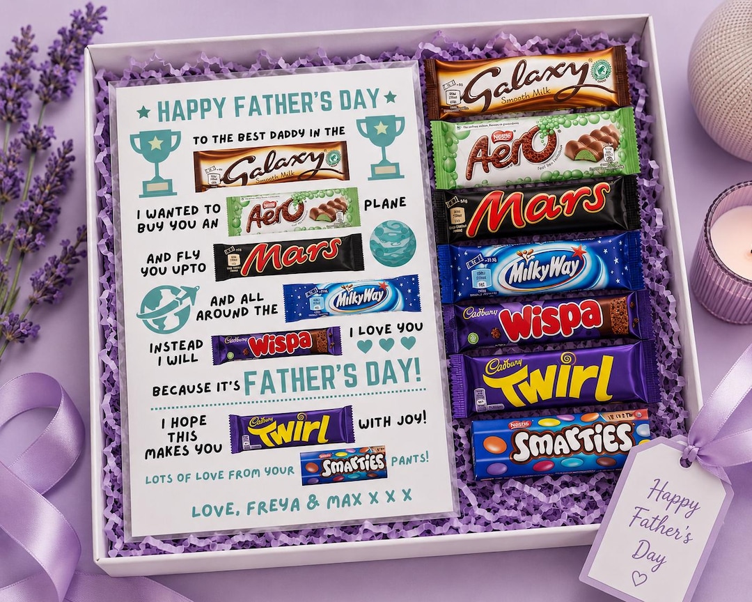 Father's Day Chocolate Poem Gift Box Template | Personalised Daddy ...
