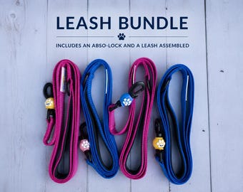 Dog Leash Bundle with Abso-Lock™ Safety Clip | Choose Your Color | Bolt Snap Protection