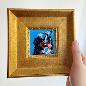 Miniature Puppy Oil Painting, Ideal Pet Lover&#39;s Gift, Wall or Tabletop Display, A Charming Addition to Your Home Decor