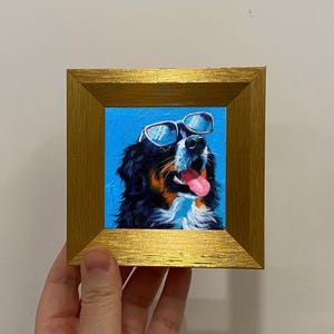 Pet Portrait Mini Painting, Tiny Pooch Oil Painting, Perfect Gift for Dog Lovers, Perfect Home Decor Addition, 4x4 Inch Wall Art