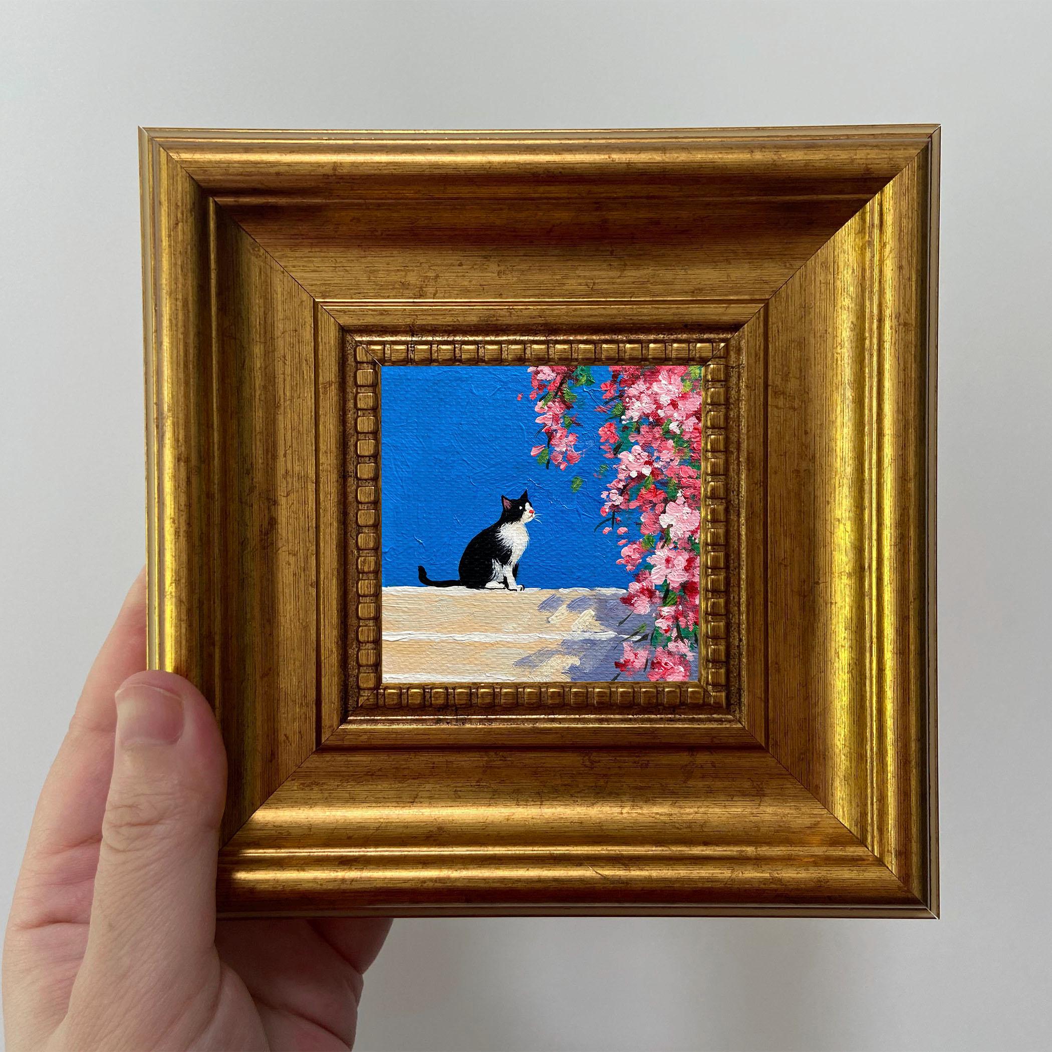 Mini Cat Oil Painting | 4x4" Gold Frame, Handmade Art - Etsy