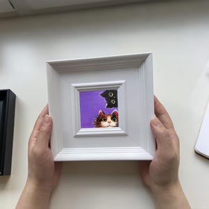 Handcrafted Kitten Art - Tiny Canvases for Cat Lovers -  - Gallery Wall Decor & Tabletop Display - Perfect Gift for Cat Lovers