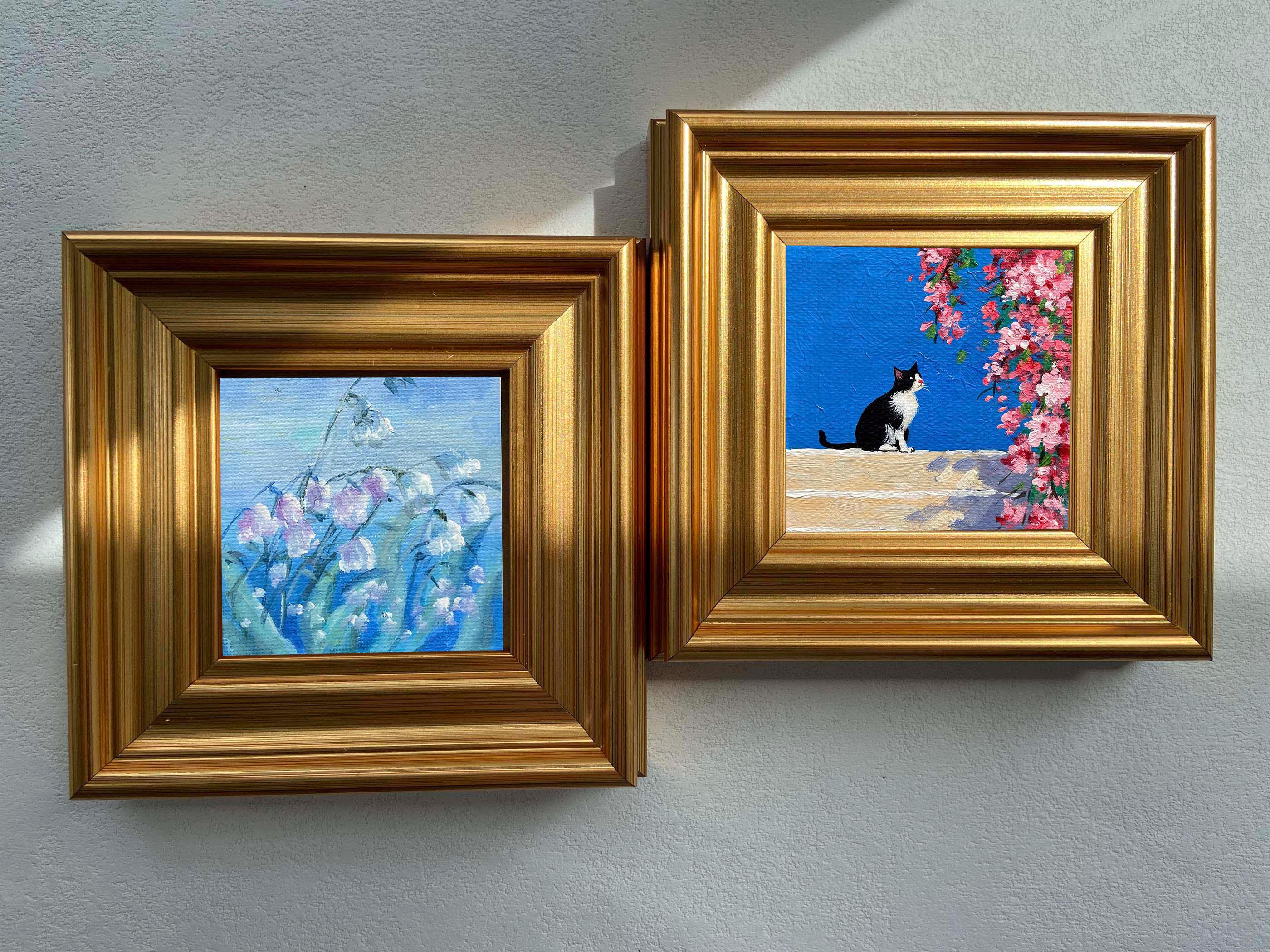 Mini Cat Oil Painting | 4x4" Gold Frame, Handmade Art - Etsy