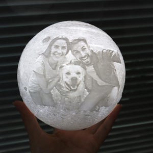 Personalized Photo Moon 3D Lamp,Custom Photo Lunar Moon Lamp,Personalized Photo Led Light,Christmas Gift,BBf Gift,Bedside lamp,Gift for Her