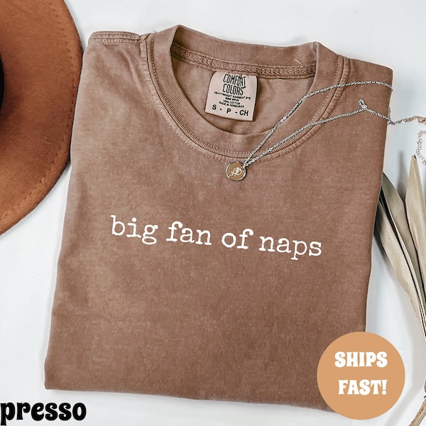 Comfort Colors® Big Fan of Naps Shirt, Funny Sleep Shirt, Lazy Day Shirt, Cozy Oversized Tee, Cute Graphic TShirt for Women