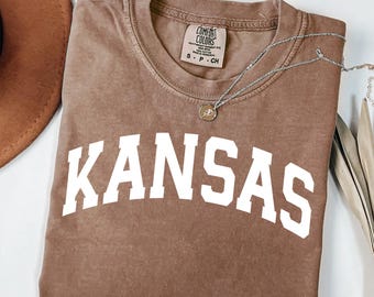 Comfort Colors® Kansas Shirt City Pride Shirt Midwest Shirt Home State Shirt USA Travel Shirt State Pride Shirt USA Shirt Gift Idea