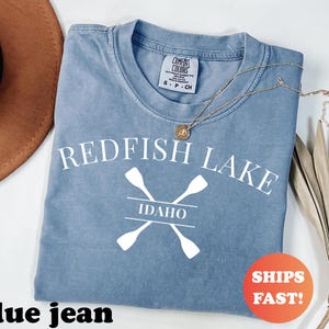 Comfort Colors® Redfish Lake Idaho Shirt, Vintage Redfish Lake Tee, Retro TShirt, Trendy Graphic Top, Mountain Style Outdoor Adventure Shirt