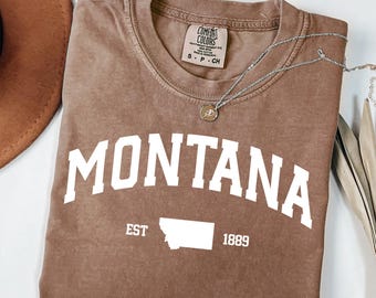 Comfort Colors® Montana Est 1889 Shirt State Pride Shirt Gift For Montana Lover Shirt Montana Vacation Shirt Montana Souvenir Shirt