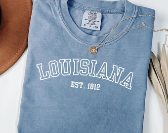 Comfort Colors® Louisiana Est 1812 Shirt Louisiana Pride Shirt Southern State Shirt Louisiana Gift Shirt Louisiana Home Shirt