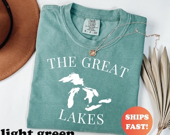Comfort Colors® The Great Lakes Shirt, Vintage Great Lakes Tee, Retro TShirt, Trendy Graphic Top, Midwest Nautical Style Adventure Shirt