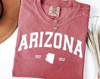 Camiseta Comfort Colors® Arizona Est. 1912 Camiseta del estado de Arizona Regalo para los amantes de Arizona Camiseta Orgullo de Arizona Regalo de Arizona Camiseta de moda para todos
