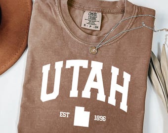 Comfort Colors® Utah Shirt Utah Established Shirt Vintage State Pride Shirt Utah Gift Idea Shirt Home State Tee Utah Lover Gift