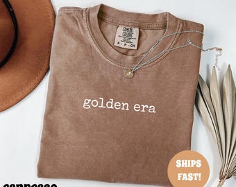 Camisa Comfort Colors® Golden Era, camiseta con gráfico retro vintage, camiseta estética para mujer, camiseta oversize moderna, top retro bonito